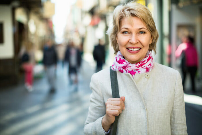 Older woman on city street